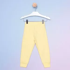 Calça Jogger Infantil Lisa<BR>- Amarelo Claro<BR>- MiniTips