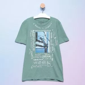 Camiseta Juvenil Colcci®<BR>- Verde & Branca