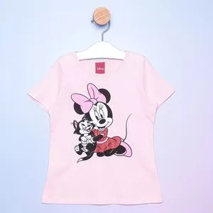 Blusa Infantil Minnie®<BR>- Rosa Claro & Preta