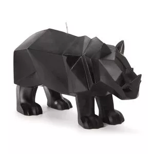 Escultura De Vela Rinoceronte<BR>- Preta<BR>- 12,5x9x25cm<BR>- Mart
