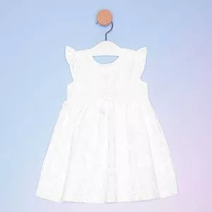 Vestido Infantil Floral<BR>- Branco<BR>- Noruega