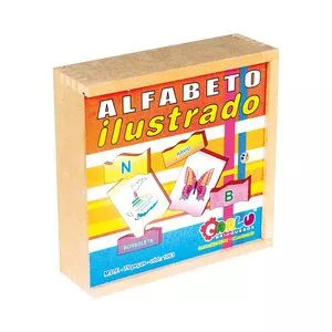 Alfabeto Ilustrado<BR>- Vermelho & Amarelo<BR>- 75Pçs<BR>- Carlu