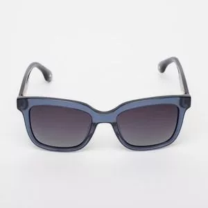 Óculos De Sol Quadrado<BR>- Cinza Escuro & Azul<BR>- Carmim