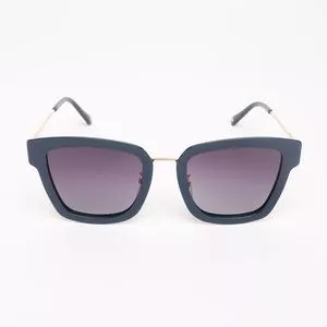 Óculos De Sol Quadrado<BR>- Preto & Azul<BR>- Carmim