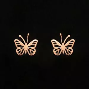 Par de Brincos Banhado a Ouro<BR>- Dourado<BR>- 1,4x1,6cm<BR>- Anna Pimentel Jóias