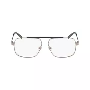 Armação Aviador Para Óculos De Grau<BR>- Prateada & Preta<BR>- Calvin Klein
