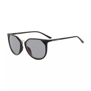 Óculos De Sol Arredondado<BR>- Preto<BR>- Calvin Klein