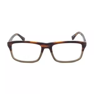 Armação Quadrada Para Óculos De Grau<BR>- Marrom Escuro & Amarela<BR>- Calvin Klein