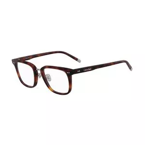Armação Retangular Para Óculos De Grau<BR>- Marrom Escuro & Marrom Claro<BR>- Calvin Klein
