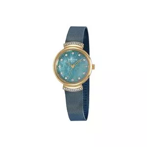 Relógio Analógico 13034LPSVLS3<BR>- Azul & Dourado<BR>- Seculus
