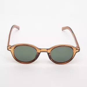 Óculos De Sol Arredondado<BR>- Marrom & Verde<BR>- Triton Eyewear