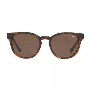 Óculos De Sol Arredondado<BR>- Marrom & Laranja Escuro<BR>- Vogue
