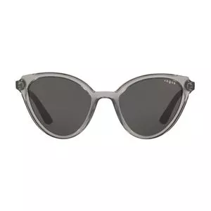 Óculos De Sol Gatinho<BR>- Incolor & Cinza Escuro<BR>- Vogue