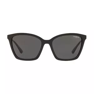 Óculos De Sol Quadrado<BR>- Cinza Escuro & Preto<BR>- Vogue