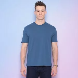 Camiseta Com Recortes<BR>- Azul