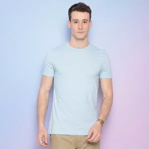 Camiseta Com Recortes<BR>- Azul Claro