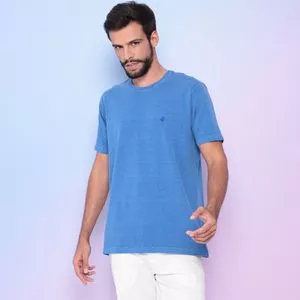 Camiseta Com Bordado<BR>- Azul<BR>- Limits