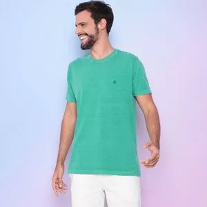 Camiseta Com Bordado<BR>- Verde Água<BR>- Limits