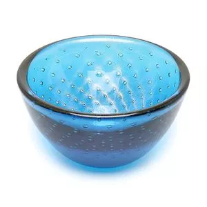 Bowl Tela<BR>- Azul & Ouro<BR>- 9xØ17cm<BR>- Cristais Cá d'Oro