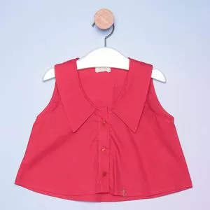 Camisa Cropped Infantil Lisa<BR>- Vermelha<BR>- Luluzinha