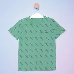 Camiseta Infantil Oliver®<BR>- Verde & Preta<BR>- Oliver