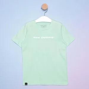 Camiseta Infantil BAW®<BR>- Verde Claro & Branca