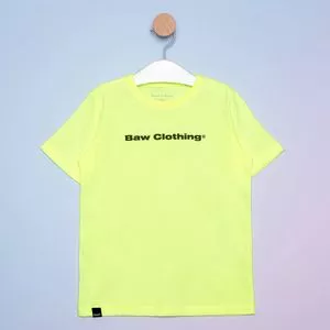 Camiseta Infantil BAW®<BR>- Amarelo Neon & Branca
