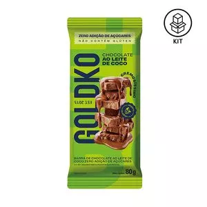 Chocolate Ao Leite Vegano<BR>- 8 Unidades<BR>- GoldKo
