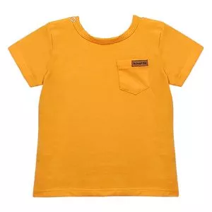 Camiseta Infantil Com Bolso<BR>- Laranja