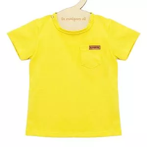 Camiseta Infantil Com Bolso<BR>- Amarela