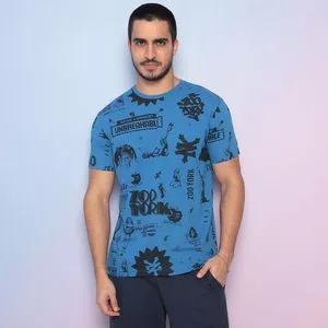 Camiseta Unbreakable<BR>- Azul & Preta<BR>- Zoo York