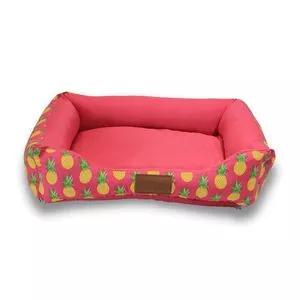 Cama Para Pet Abacaxi<BR>- Pink & Amarelo<BR>- 13x50x40cm<BR>- Kaminha