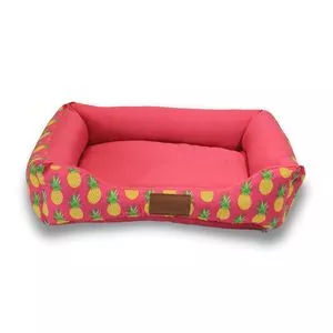 Cama Para Pet Abacaxi<BR>- Pink & Amarelo<BR>- 14x60x50cm<BR>- Kaminha