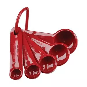 Kit De Colheres Medidoras<BR>- Vermelho<BR>- 5Pçs<BR>- Kitchenaid
