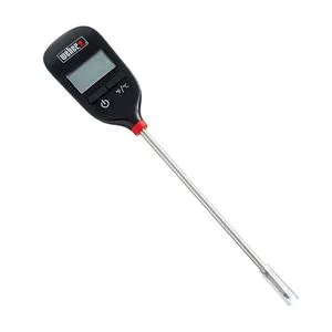 Termômetro Digital Para Churrasco<BR>- Inox & Preto<BR>- 22x7x4cm<BR>- M.Cassab