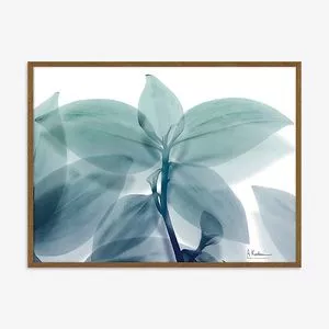 Quadro Artsy Floral<BR>- Branca & Azul Turquesa<BR>- 61x81x3cm<BR>- Artimage