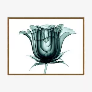 Quadro Artsy Floral<BR>- Branca & Azul Turquesa<BR>- 61x81x3cm<BR>- Artimage