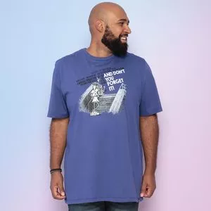 Camiseta Forget It<BR>- Azul Escuro & Branca