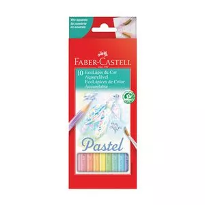 Caixa De Lápis Aquarelável Ecolápis Pastel<BR>- 10 Cores<BR>- Faber Castell