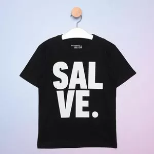 Camiseta Infantil Salve<BR>- Preta & Branca<BR>- Reserva Mini