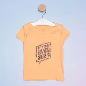Camiseta Infantil Com Inscrição<BR>- Laranja & Marrom<BR>- Reserva Mini