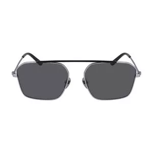 Óculos De Sol Arredondado<BR>- Preto & Prateado<BR>- Calvin Klein
