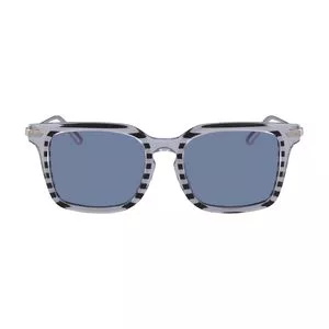 Óculos De Sol Retangular<BR>- Azul & Prateado<BR>- Calvin Klein