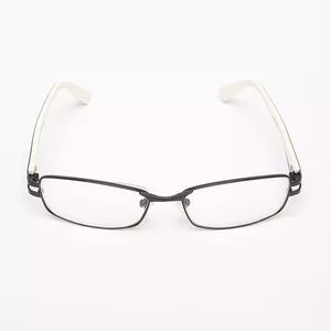 Armação Retangular Para Óculos De Grau<BR>- Prateada<BR>- Triton Eyewear