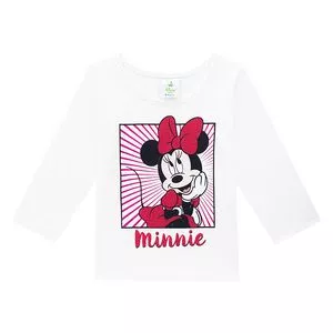 Blusa Infantil Minnie®<BR>- Branca & Vermelha<BR>- Brandili