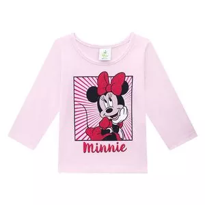 Blusa Infantil Minnie®<BR>- Rosa Claro & Vermelha<BR>- Brandili
