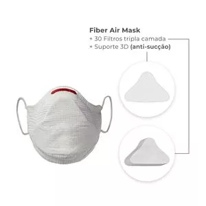 Kit De Máscara & Filtros Fiber Air<BR>- Branco & Vermelho<BR>- 31Pçs<BR>- Knit Fiber