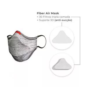 Kit De Máscara & Filtros Fiber Air<BR>- Cinza & Branco<BR>- 31Pçs<BR>- Knit Fiber