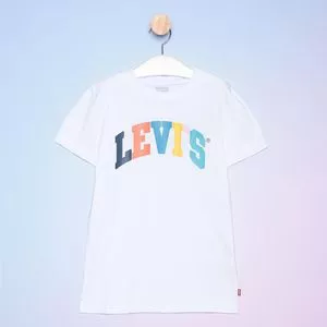 Camiseta Infantil Levi's<BR>- Branca & Azul Claro<BR>- Levi's