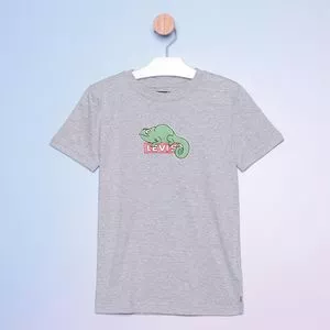 Camiseta Infantil Camaleão<BR>- Cinza & Verde<BR>- Levi's